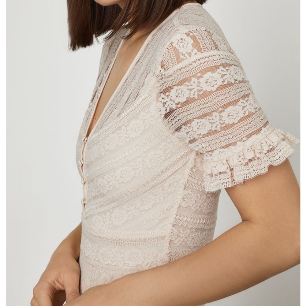 BCBG | NWT Floral Stripe Lace Maxi Dress